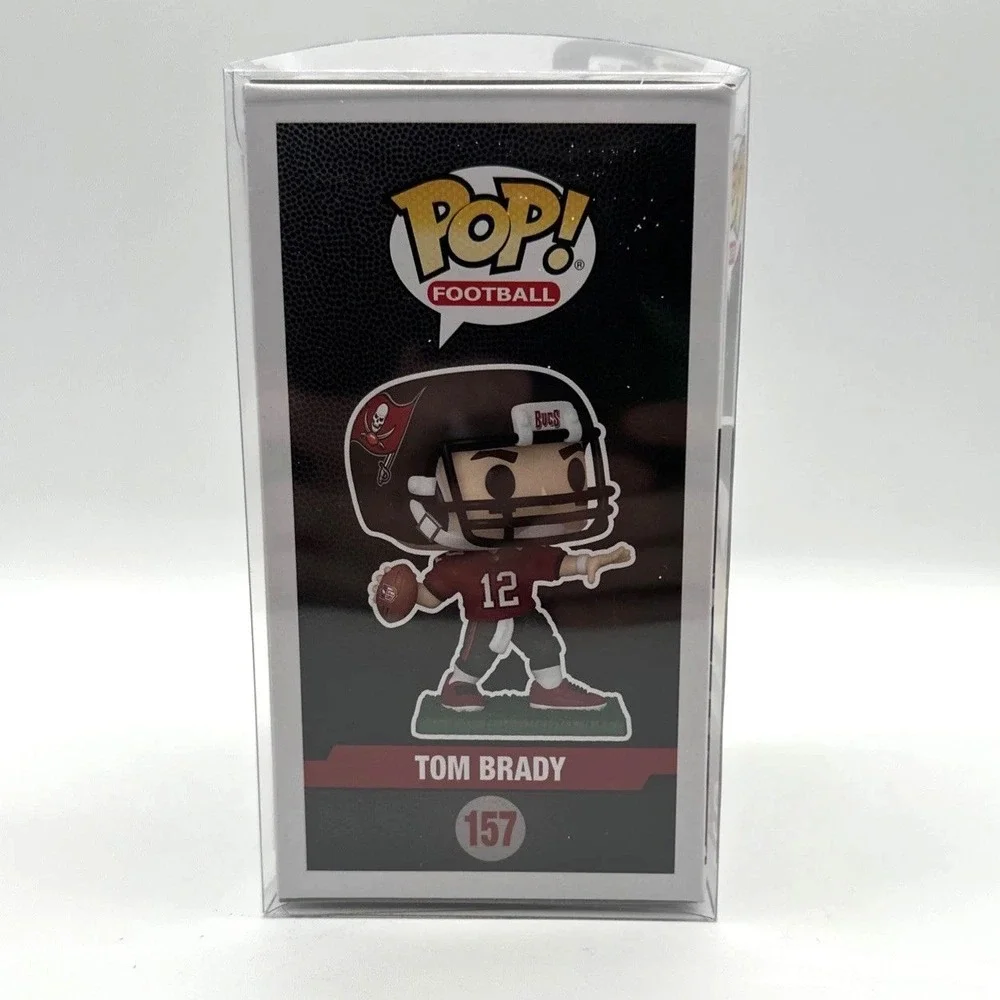 Tom Brady Funko Pop! Football #157 Vinyl Figurine w Pop Protector NFL Buccaneers
